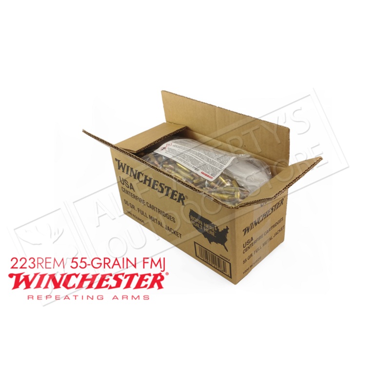 Winchester 223 Rem Bulk, 55 Grain FMJ Case of 1000 #W2231000