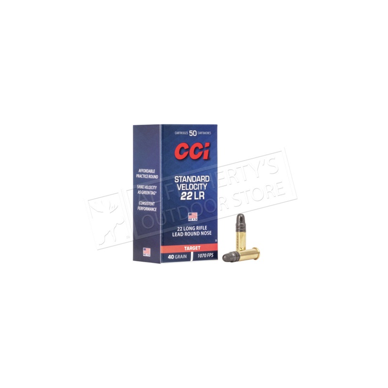 CCI Standard Velocity 22LR, 40 Grain Lead Round-Nose Box of 50 #0035