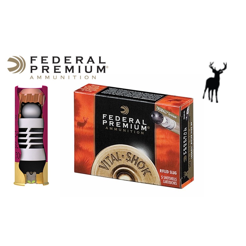 Federal Vital Shok TruBall Rifled Slugs 20 Gauge 2-3/4