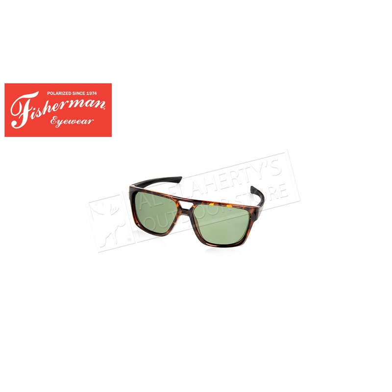 Fisherman Eyewear Keeper Shiny Tort w/Blk Rubber Tmpl Trim/Green Lens #50760205