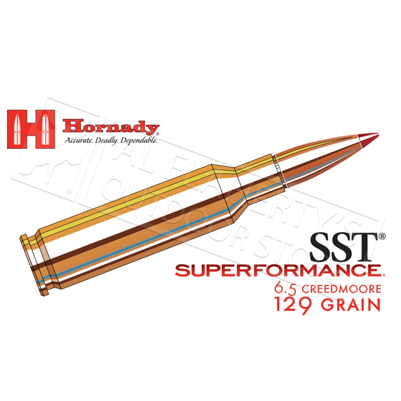 Hornady 6.5 Creedmoor Superformance SST, Polymer Tipped 129 Grain Box of 20 #81496