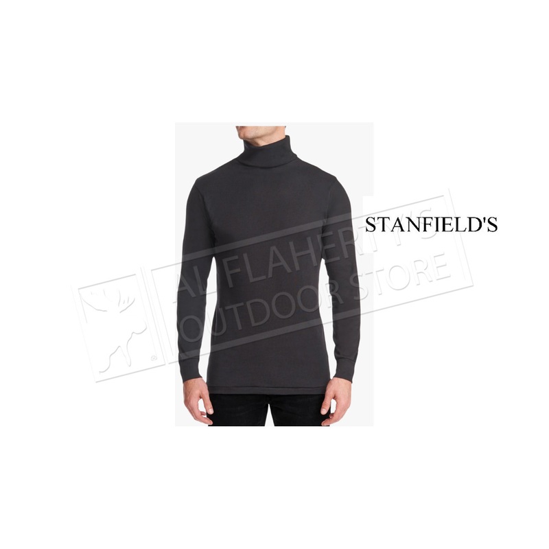 Stanfield’s Rib Knit Turtleneck in Black 4640-552