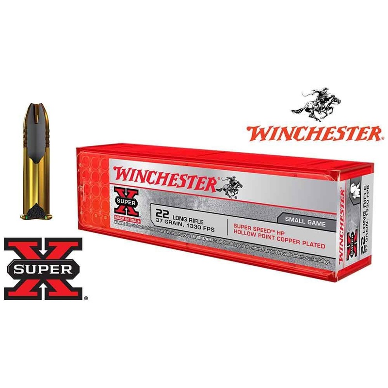 Winchester 22LR Super X, 37 Grain Hollow Point, 1330 FPS, 100 Round Box #X22LRHSS1