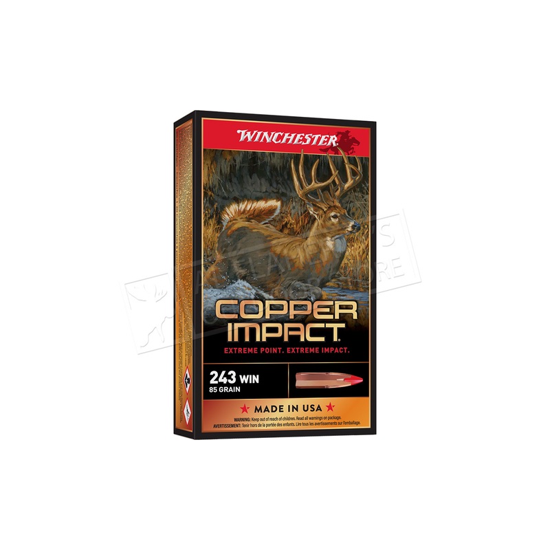 Winchester 243 WIN Copper Impact, 85 Grain Box of 20 #X243CLF