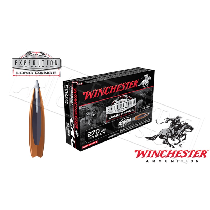 Winchester 270 WIN AccuBond Expedition LR, Polymer Tipped Boat-Tail 150 Grain Box of 20 #S270LR