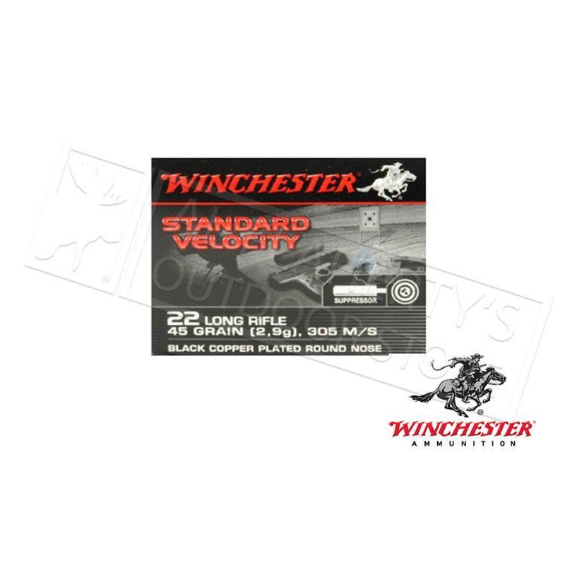 Winchester 22LR Standard Velocity Subsonic, 45 Grain Box of 235 #S22LRTSVE